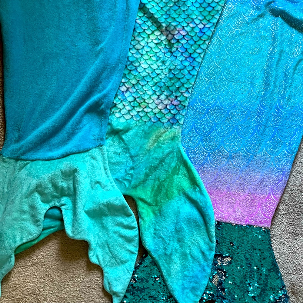 Mermaid tails sacks sacs snuggies snuggle THREE